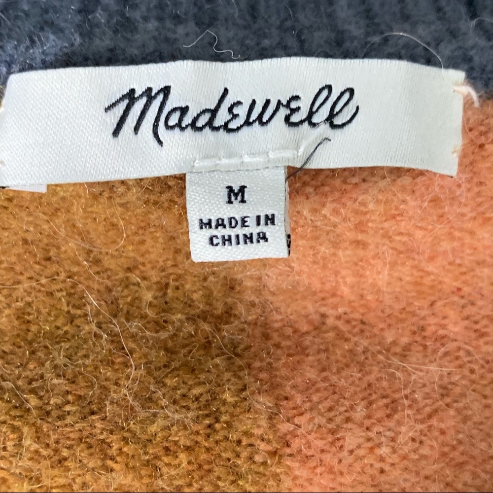 Madewell Westlake Colorblock Crewneck Pullover Coziest Yarn Sweater Size Medium - Picture 6 of 9